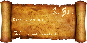 Kron Zsombor névjegykártya