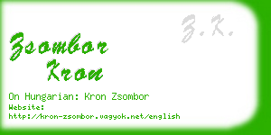 zsombor kron business card